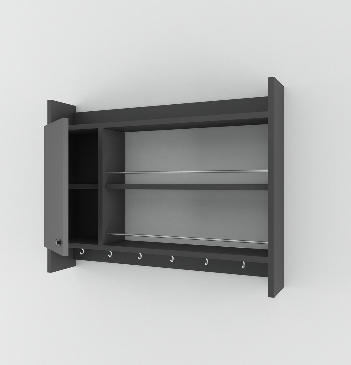 Asir - Keuken Plank - Antraciet - 85 x 15 x 15