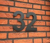 Zwart Huisnummer RVS Letter B - Huisnummer RVS Zwart 15 cm - Modern RVS Huisnummer - RVS Huisnummer Zwart B