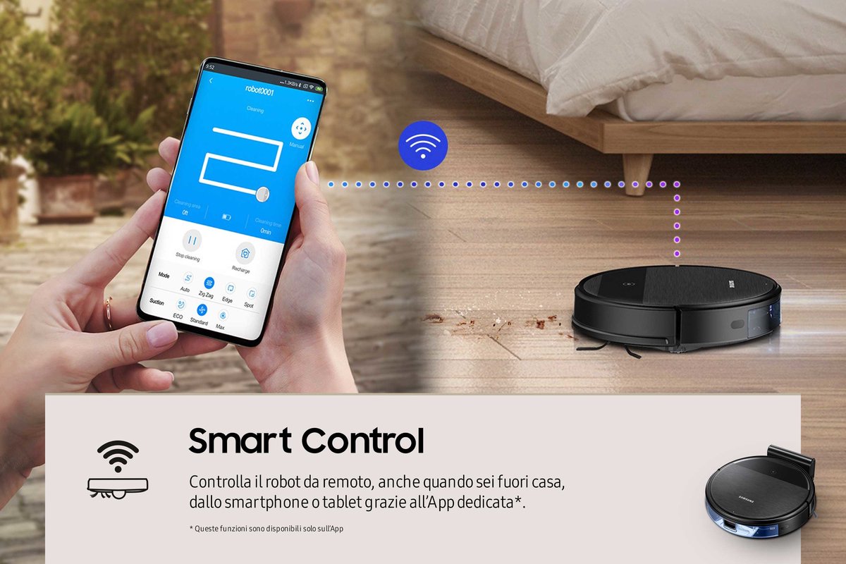 Afbeelding 3 van Samsung VR05R5050WK robotstofzuiger 0,2 l Zakloos Zwart