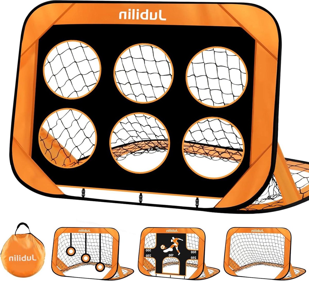 Voetbaldoel 300 x 200 pop-up voetbaldoel voor kinderen - Jubilin speelgoed - 4 modi - tuin kinderen volwassenen - opvouwbaar - draagtas - park strand Voetbaldoel 300 x 200