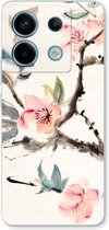 Case Company® - Coque adaptée pour Xiaomi Redmi Note 13 Pro 5G - Fleurs japonaises - Coque de téléphone souple - Protection sur tous les côtés et bord de l'écran