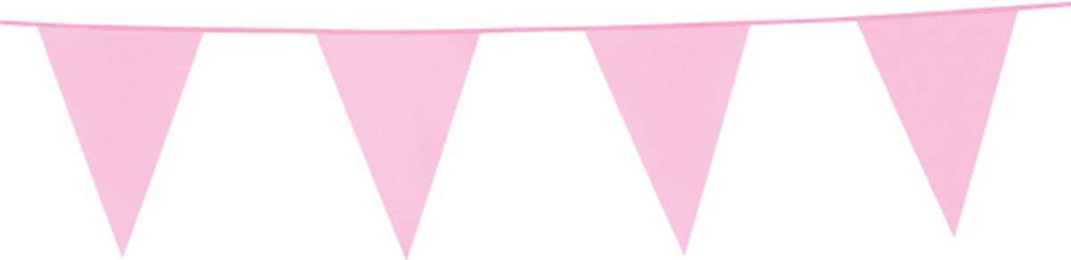 6x Vlaggenlijn Baby Roze 10 meter - Verjaardag Feest Party Festival Poolparty Decoratie