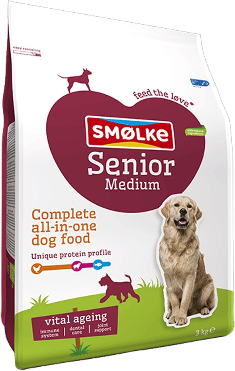 Smølke Senior Medium - Hondenvoer - Kip - Lam - 3 kg