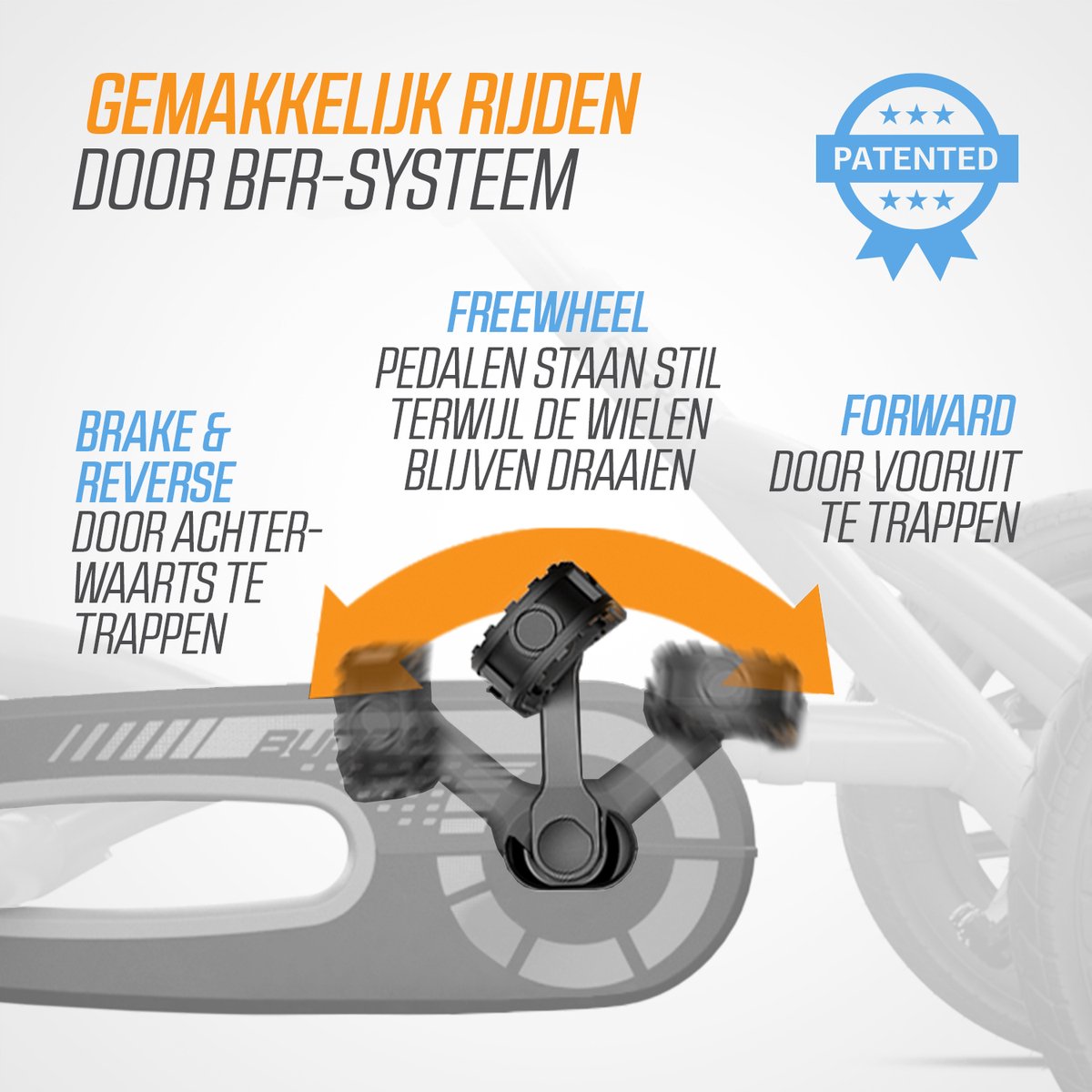 BERG Buddy B-Orange Skelter - 3+ Jaar - Verstelbare Stoel - Vrijloopautomaat - Oranje — afbeelding 9