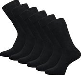 6 paar SQOTTON® Katoenen sokken - Naadloos - Heren & Dames - Zwart - Maat 43-46