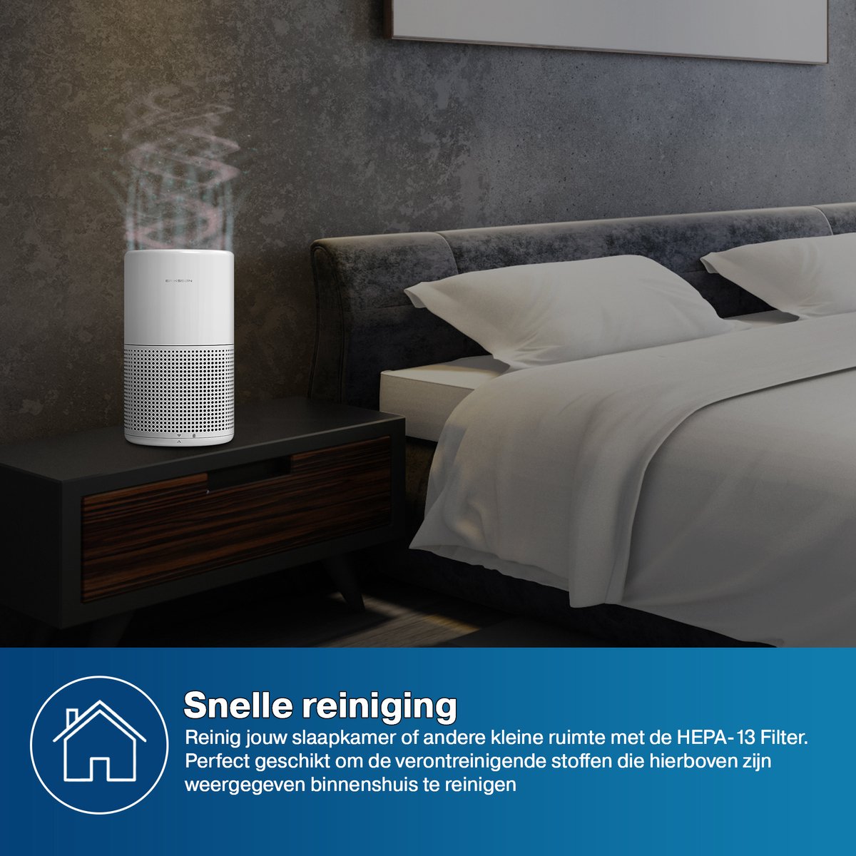 Erikssøn Luchtreiniger Prime - Wit - 70 m3/u - Vermindert Stof En Pollen - Met Hepa Filter - Air Purifier — afbeelding 7