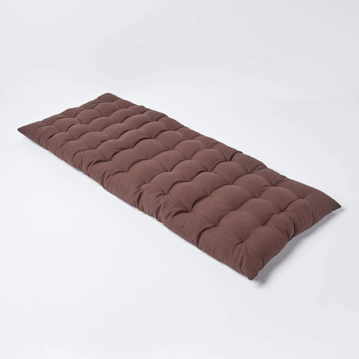 Homescapes Tuinbank Kussen – Chocoladebruin – 2 Zitter Zitkussen – 108x42 cm – 100% Katoen – Wasbaar – Comfortabel & Stevig