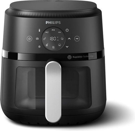 Foto: Philips 2000 series na221 00 friteuse enkel vrijstaand 1500 w heteluchtfriteuse zwart zilver