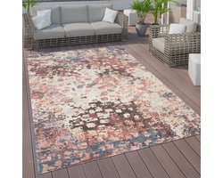 Paco Home In- & Outdoor Vloerkleed Terras Keukenvloerkleed Vintage Pastel Abstract Patroon 200 cm Rund