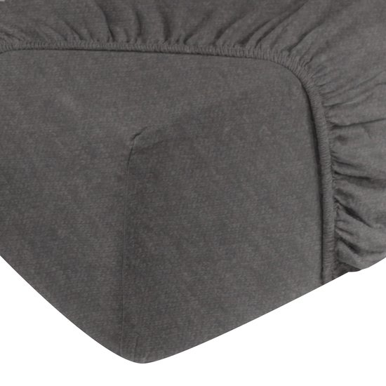 DoubleDry Jersey Stretch Hoeslaken - 100% Katoen - Tweepersoons 180x200 cm - 25cm Matrasdikte - Rondom Elastiek - Grijs Melange