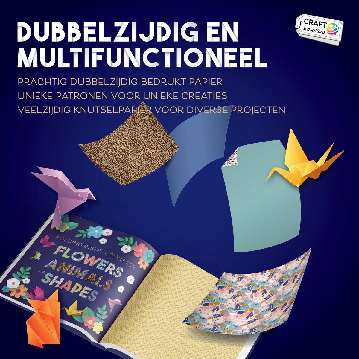 Origami Papier Boek Professioneel 140pcs - Origami boeken 16 x 16 CM - Vouwvoorbeelden van Dieren, Bloemen en Vormen - Knutselen Voor Kinderen en Volwassenen - Origami vouwen — afbeelding 5
