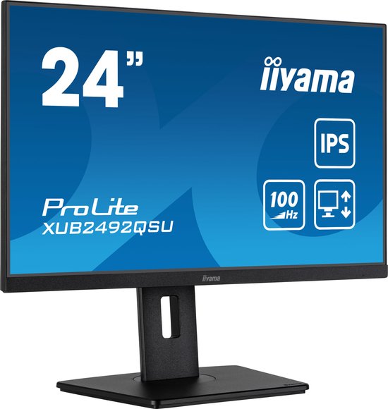 iiyama ProLite 24″ QHD IPS Monitor – 2560×1440, 100Hz, FreeSync, USB-Hub, Verstelbaar, Blue Light Filter