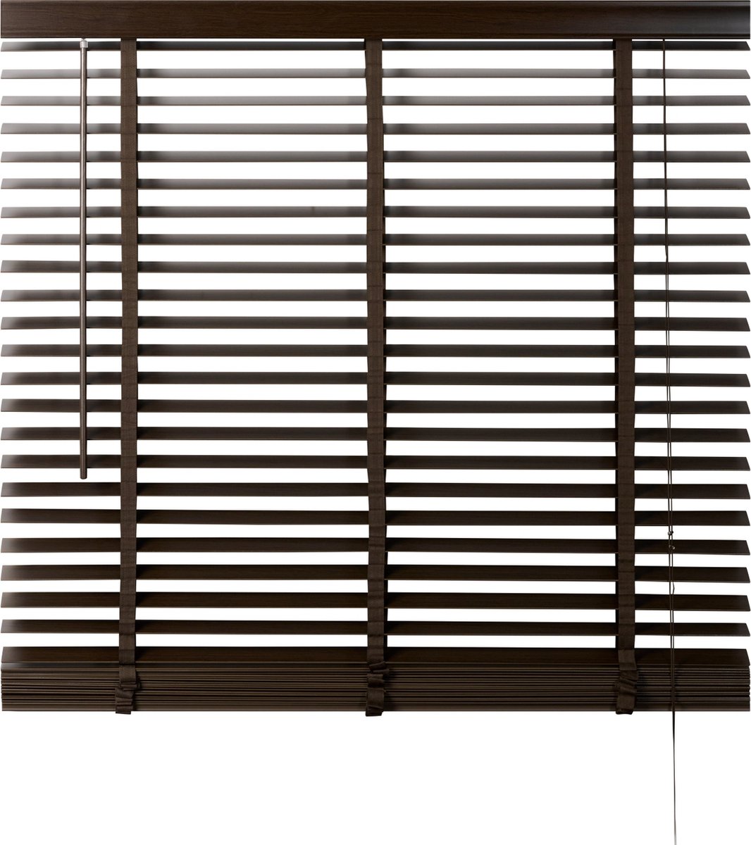 Houten Jaloezie Bruin - 120x180 cm (BxH) - Raamdecoratie - Lamelbreedte 50 mm - inc. Bedie