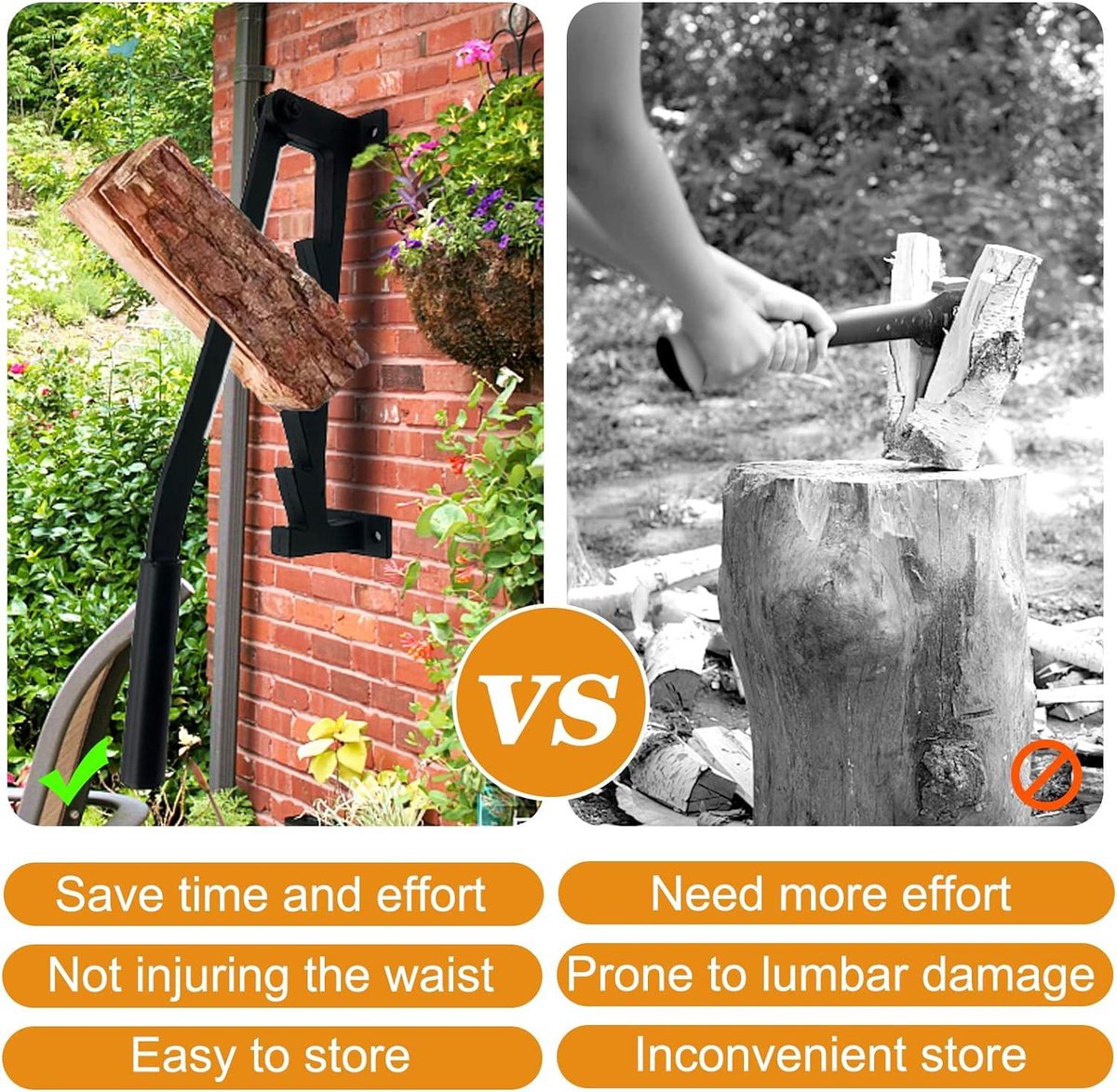 Handmatige Houtsplijter,Aan De Muur Gemonteerde Brandhout-Aanmaaksplitter, Buitenaanmaakhoutsplijtgereedschap Handlogsplitter Spaandermes, Handmatige Aanmaakhoutsplijter Voetzoeker A,60 * 14 * 8cm Handmatige Houtsplijter,Aan De Muur Gemonteerde Brandhout-Aanmaaksplitter, Buitenaanmaakhoutsplijtgereedschap Handlogsplitter Spaandermes, Handmatige Aanmaakhoutsplijter Voetzoeker A,60 * 14 * 8cm
