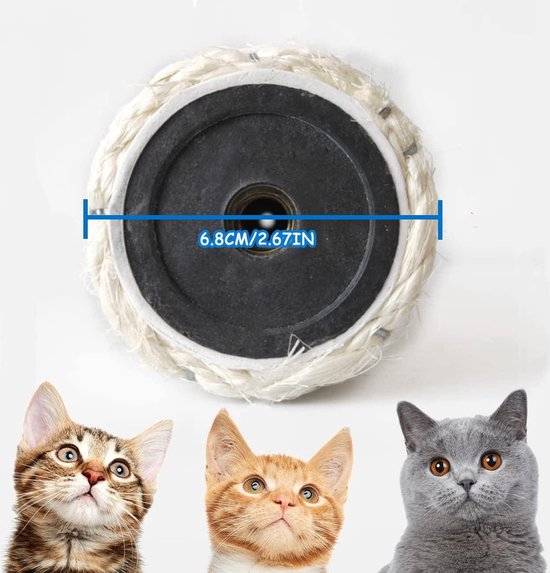 Pinkgarden 4 stuks 99,9 cm vervangende krabboom voor katten - Natuurlijke sisaltouw krabstangen met M8 schroeven voor vernieuwing van de binnenkattentoren, eenvoudig te monteren kattenmeubels