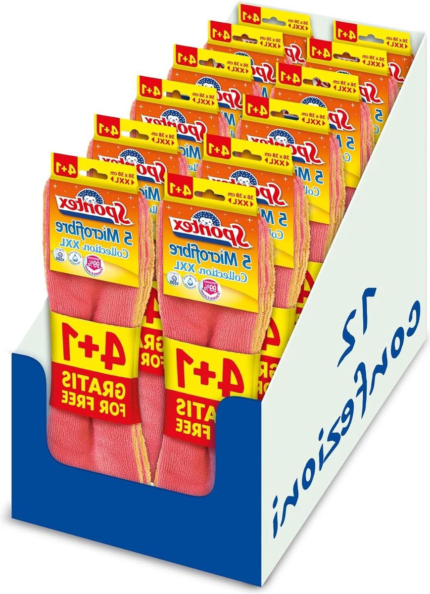 Vijf multifunctionele microvezel doeken - XXL formaat - absorberend en effectief - 12 verpakkingen