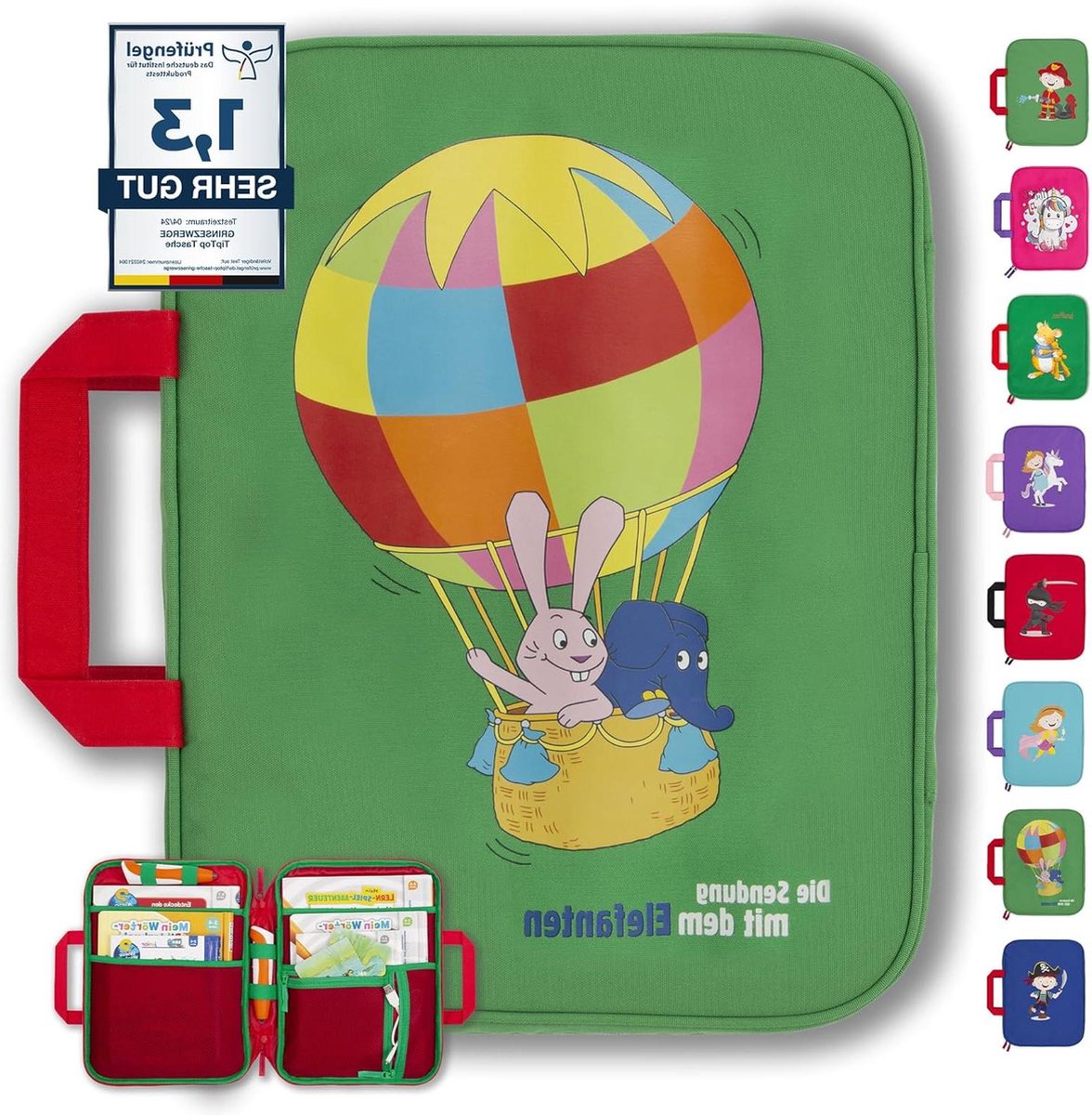 Opbergtas voor boeken - Ook voor kinderen tablet en Edurino figuren - Starterset boek opberghoes olifant