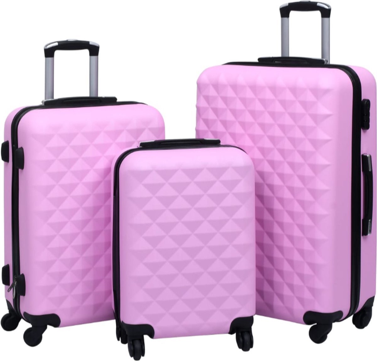 3-delige Harde kofferset ABS roze