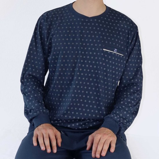 Paul Hopkins Heren Pyjama - Katoen - Navy Blauw - Maat XXL