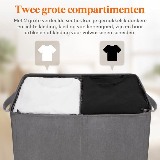 3 Vakken Wassorteerbak Bamboe Was Sorteren 145 Liter Sorteerzakken Deksel JASC Wasmand 3 Vakken XL - Wassorteerder - Dubbele Wasmand - Laundry Wassorteerder 145 Liter Uitneembare Binnenzakken Klittenband