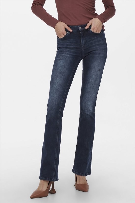ONLY ONLBLUSH MID WAIST FLARED - Flared Jeans - black denim/zwart denim/blackdenim
