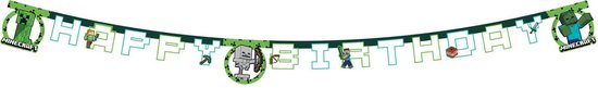 Wefiesta - Minecraft - Bannière Happy Anniversaire (2 mètres)