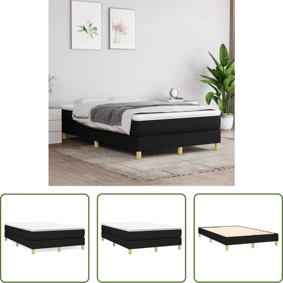 Foto: The living store boxspringframe zwart 203x120x25 cm inclusief montagehandleiding geschikt voor matras 120x200 cm