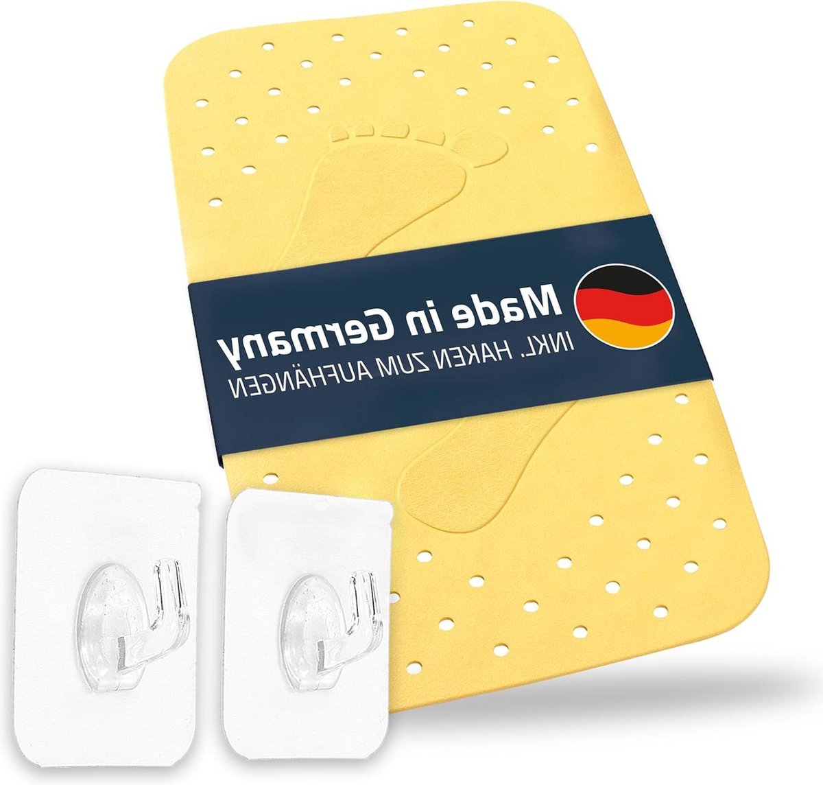 Badmat Step geel 38x72 cm - TPE - PVC-vrij - Made in Germany