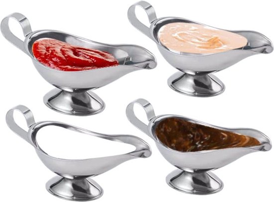 Juskom 1 verpakking porseleinen juskom, gemakkelijk te schenken witte juskom met gouden handvat for saladedressings, melk, bouillon Sauskannetje(Groot