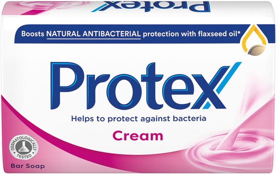 Protex Cream Handzeep - Antibacteriële Zeep met Lijnzaadolie- Voor Hand en Lichaam - Soap - Zeep Blok - 90 g