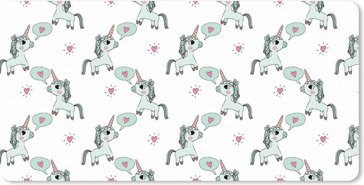 Muismat XXL 100x50 cm - Bureau onderlegger - Bureau mat Unicorn - Patronen - Kind - Bureaumat - Gaming mousepad xl - Bureaulegger groot - Computer deskmat