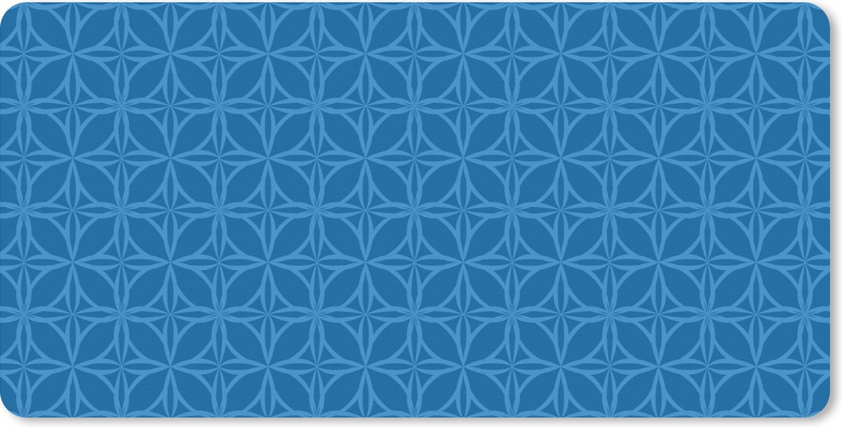 Muismat XXL 90x45 cm - Bureau onderlegger - Bureau mat Kompas - Blauw - Patronen - Bureaumat - Gaming mousepad xl - Bureaulegger groot - Computer deskmat