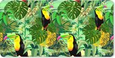 Muismat XXL - Bureau onderlegger - Bureau mat - Vogel - Patronen - Jungle - 90x45 cm - XXL muismat