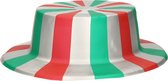Plastic Italie vlag thema hoed voor volwassenen - Carnaval verkleed artikelen