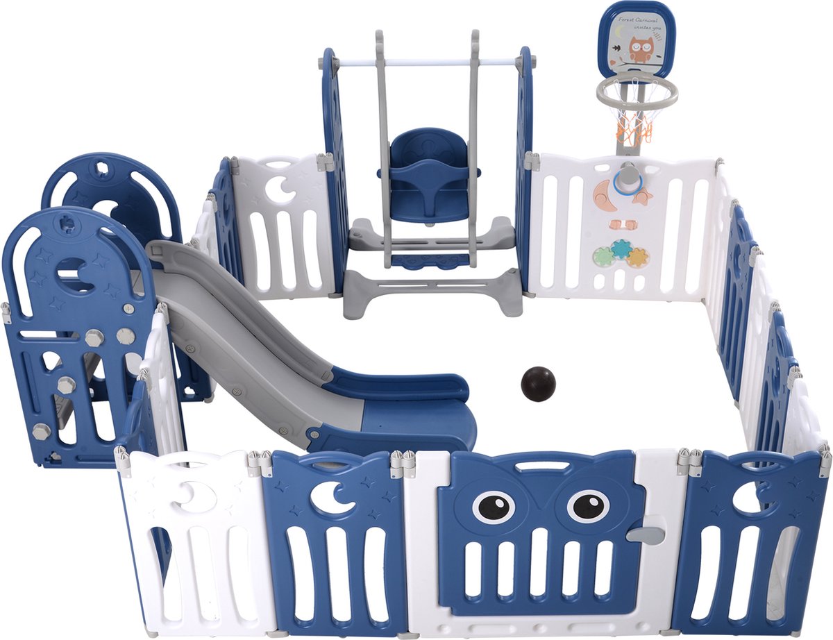 Parc Bébé Pliable 16+2 Panneaux - Aire De Jeux Sécurisée Avec Tapis Et Accessoires (Intérieur/Extérieur)