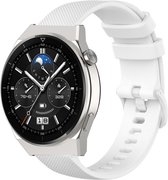 Strap-it Luxe siliconen smartwatch bandje - geschikt voor Huawei Watch GT 1 / GT 2 / GT 3 / GT 3 Pro / GT 4 46mm / GT 2 Pro / GT Runner / Watch 3 (Pro) / Watch 4 (Pro) / Watch Ultimate - wit