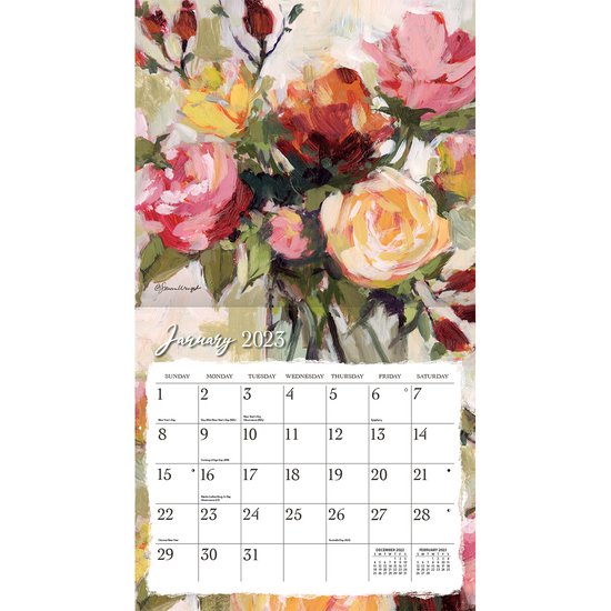 Gallery Florals 2023 Wall Calendar, Lang 9781469423821 Boeken