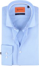 Suitable - Overhemd WS Blauw Stippen - Heren - Maat 39 - Slim-fit