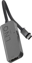 Linq byELEMENTS / 2in1 USB C naar HDMI Hub - Grijs - HDMI 4K/60Hz-uitgang en 100W PD Opladen