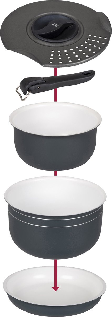 Bo-Camp - Pannenset - Camping - 7-Delig - Keramische coating - Aluminium van Bo-Camp — afbeelding 4