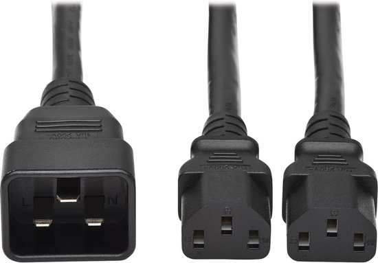 Tripp Lite P032-002-2C13, 0,61 m, Coupleur C13, Coupleur C20, 100 - 250 V, 15 A