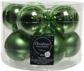 10x Boules de Noël vert en verre 6 cm - mat/brillant - Décorations pour sapins de Noël