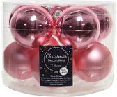 Decoris Kerstballen - 10 stuks - glas - roze - 6 cm