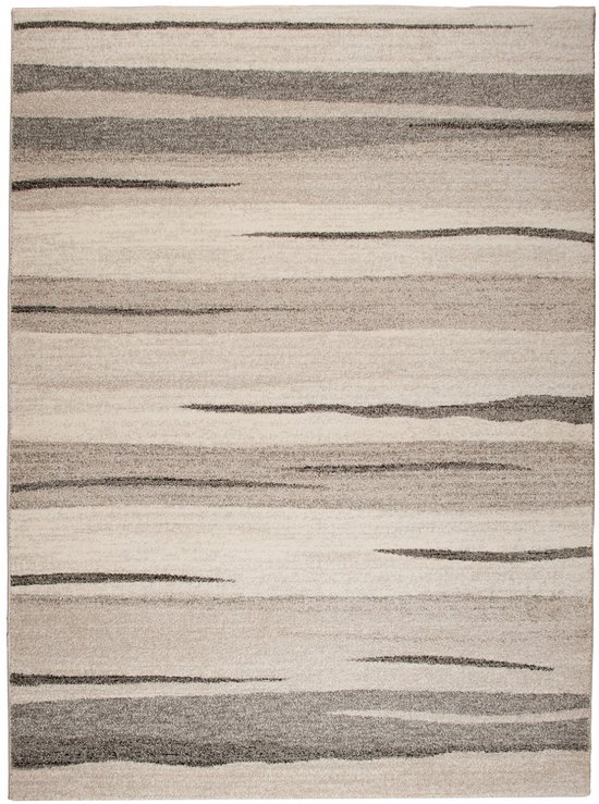 Tapiso Sari Revêtement de sol Salon Chambre à poils bas Beige Ambiance de vie moderne Intérieur abstrait Tapis durable de haute qualité Taille - 180 x 260 cm