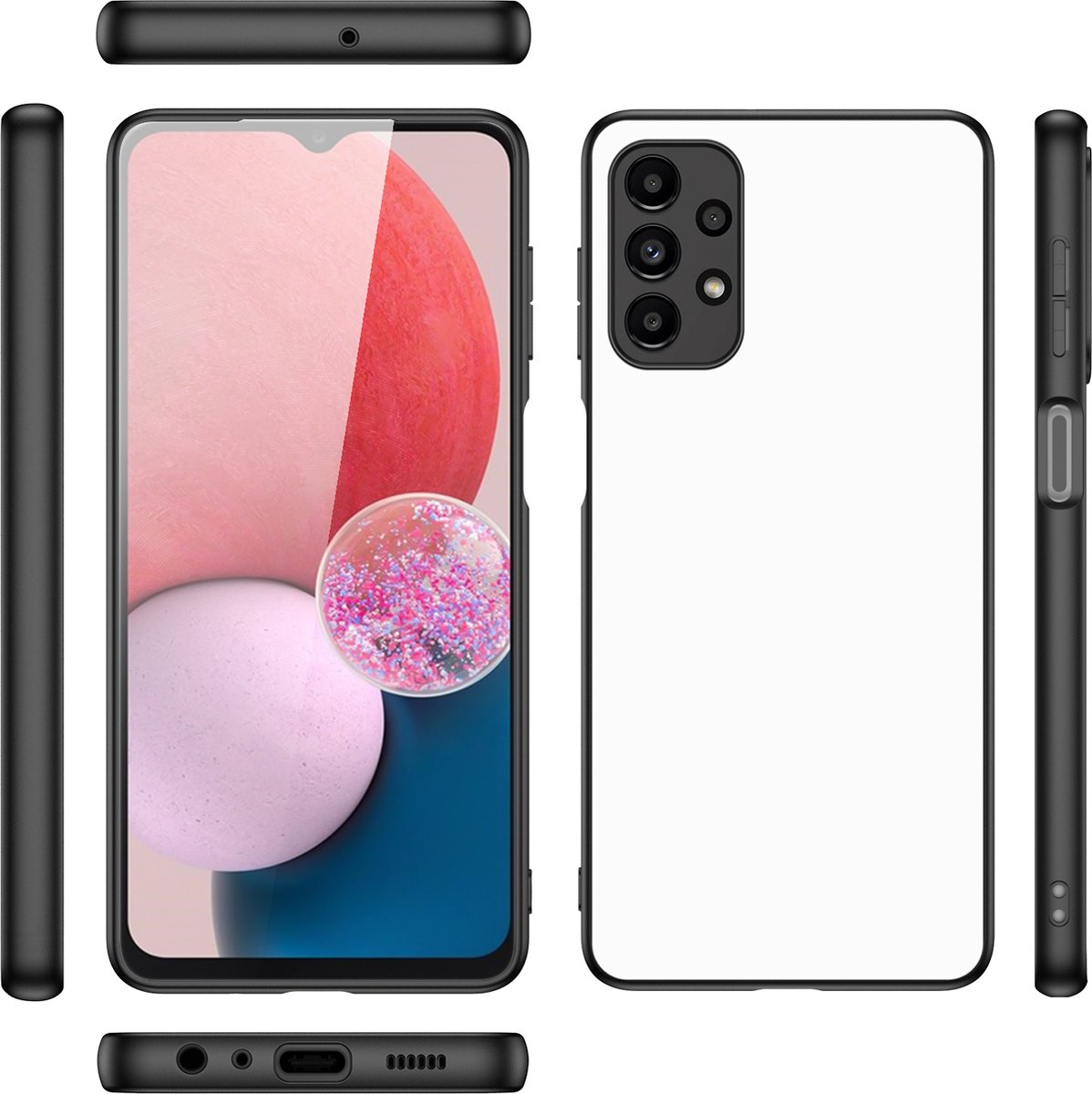 Telefoonhoesje Samsung Galaxy A13 4G Back Cover Zwart/wit
