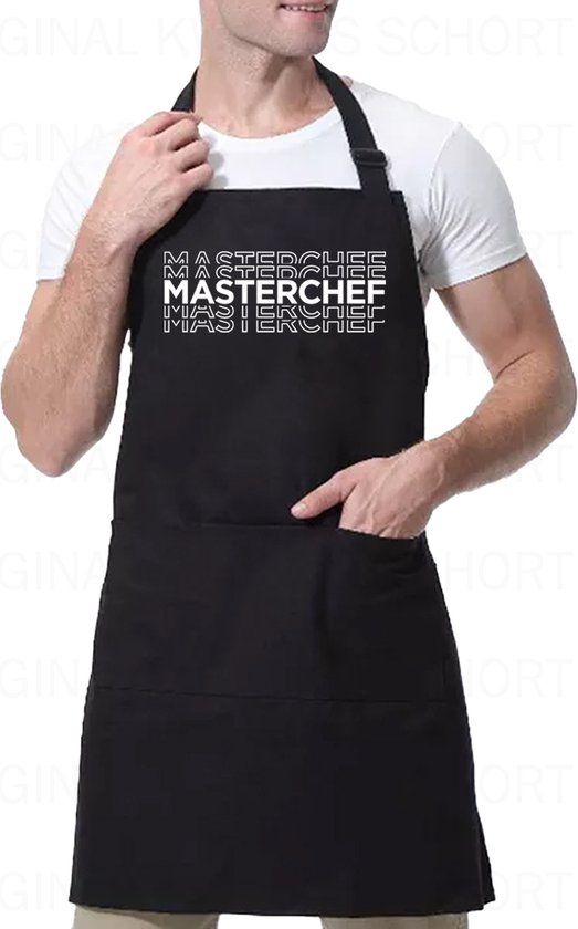 MASTERCHEF uniseks schort - Zwart - One Size (volwassenen) - Keuken schort  - Barbeque... | bol.com