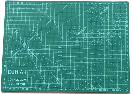 Snyderline® Snijmat A1 = 60x90cm groen | 5-laags, aan beide zijden bedrukt met markeringen & rasters, zelfherstellend | snijmat, knutselmat, hobbymat