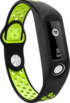 Siliconen Smartwatch bandje - Geschikt voor TomTom Touch sport bandje - zwart/groen - Strap-it Horlogeband / Polsband / Armband