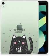 TPU Case iPad Air (2020/2022) 10.9 inch Hoes Cat Good Day met doorzichte zijkanten