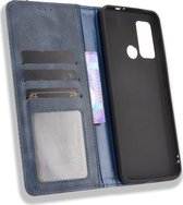 Mobigear Telefoonhoesje geschikt voor Motorola Moto G60 Hoesje | Mobigear Sensation Bookcase Portemonnee | Pasjeshouder voor 3 Pasjes | Telefoonhoesje voor Pinpas / OV Kaart / Rijbewijs - Blauw